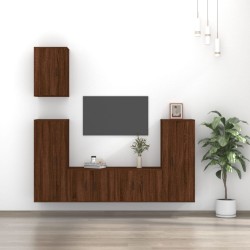 vidaXL Set de muebles para TV 5 pzas madera contrachapada roble marrón