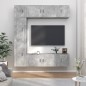 vidaXL Set de muebles de TV 7 pzas madera contrachapada gris hormigón