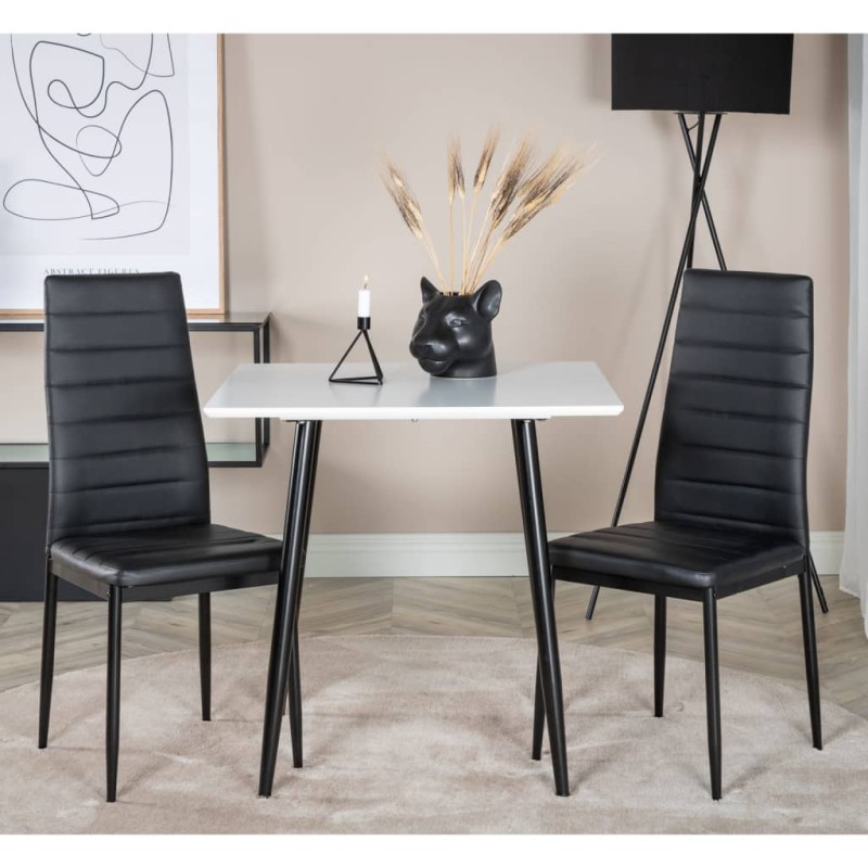 Venture Home Sillas de comedor 2 uds Slim apariencia de cuero negro Venture Home Sillas de comedor 2 uds Slim apariencia de cuero negro