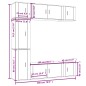 vidaXL Set de muebles de TV 7 pzas madera contrachapada gris hormigón