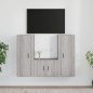 vidaXL Set de muebles para TV 3 pzas madera contrachapada gris Sonoma vidaXL Set de muebles para TV 3 pzas madera contrachapada gris Sonoma