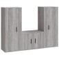 vidaXL Set de muebles para TV 3 pzas madera contrachapada gris Sonoma vidaXL Set de muebles para TV 3 pzas madera contrachapada gris Sonoma