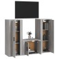 vidaXL Set de muebles para TV 3 pzas madera contrachapada gris Sonoma vidaXL Set de muebles para TV 3 pzas madera contrachapada gris Sonoma