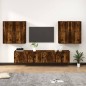 vidaXL Set de muebles de TV 6 pzas madera contrachapada roble ahumado vidaXL Set de muebles de TV 6 pzas madera contrachapada roble ahumado