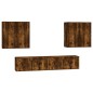 vidaXL Set de muebles de TV 6 pzas madera contrachapada roble ahumado vidaXL Set de muebles de TV 6 pzas madera contrachapada roble ahumado