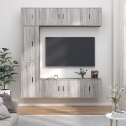 vidaXL Set de muebles para TV 7 pzas madera contrachapada gris Sonoma