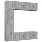 vidaXL Set de muebles para TV 7 pzas madera contrachapada gris Sonoma