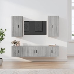 vidaXL Set de muebles para TV 5 pzas madera contrachapada gris Sonoma