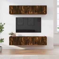 vidaXL Set de muebles de TV 6 pzas madera contrachapada roble ahumado