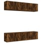 vidaXL Set de muebles de TV 6 pzas madera contrachapada roble ahumado