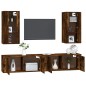 vidaXL Set de muebles de TV 4 pzas madera contrachapada roble ahumado