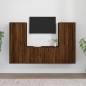 vidaXL Set de muebles para TV 3 pzas madera contrachapada roble marrón vidaXL Set de muebles para TV 3 pzas madera contrachapada roble marrón