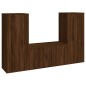 vidaXL Set de muebles para TV 3 pzas madera contrachapada roble marrón vidaXL Set de muebles para TV 3 pzas madera contrachapada roble marrón