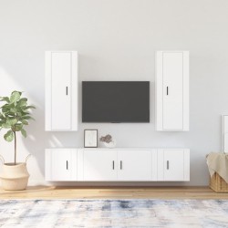 vidaXL Set de muebles para TV 5 piezas madera contrachapada blanco