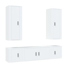 vidaXL Set de muebles para TV 5 piezas madera contrachapada blanco