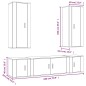 vidaXL Set de muebles para TV 5 piezas madera contrachapada blanco