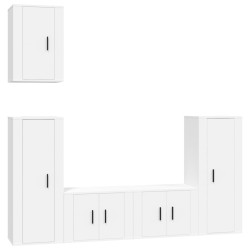 vidaXL Set de muebles para TV 5 piezas madera contrachapada blanco