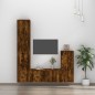 vidaXL Set de muebles de TV 4 pzas madera contrachapada roble ahumado