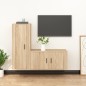 vidaXL Set de muebles para TV 2 pzas madera contrachapada roble sonoma vidaXL Set de muebles para TV 2 pzas madera contrachapada roble sonoma