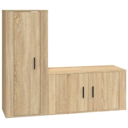 vidaXL Set de muebles para TV 2 pzas madera contrachapada roble sonoma