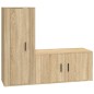 vidaXL Set de muebles para TV 2 pzas madera contrachapada roble sonoma vidaXL Set de muebles para TV 2 pzas madera contrachapada roble sonoma