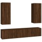 vidaXL Set de muebles para TV 4 pzas madera contrachapada marrón roble