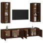 vidaXL Set de muebles para TV 4 pzas madera contrachapada marrón roble