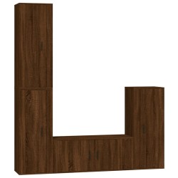 vidaXL Set de muebles para TV 4 pzas madera contrachapada marrón roble