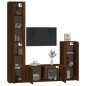 vidaXL Set de muebles para TV 4 pzas madera contrachapada marrón roble