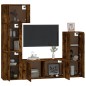 vidaXL Set de muebles de TV 5 pzas madera contrachapada roble ahumado