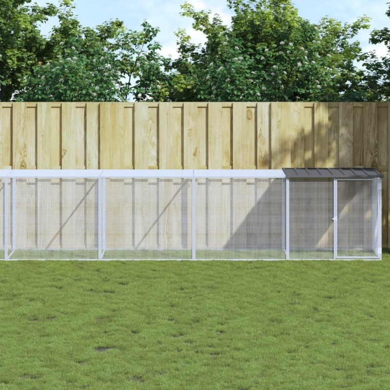 vidaXL Gallinero con techo acero galvanizado antracita 1003x98x90 cm vidaXL Gallinero con techo acero galvanizado antracita 1003x98x90 cm