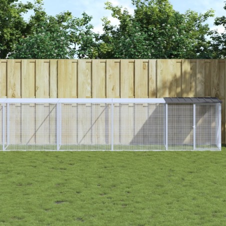 vidaXL Gallinero con techo acero galvanizado antracita 1003x98x90 cm