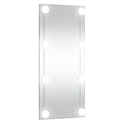 vidaXL Espejo de pared rectangular con luces LED vidrio 30x80 cm