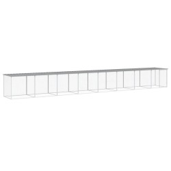 vidaXL Gallinero con techo acero galvanizado gris claro 803x98x90 cm