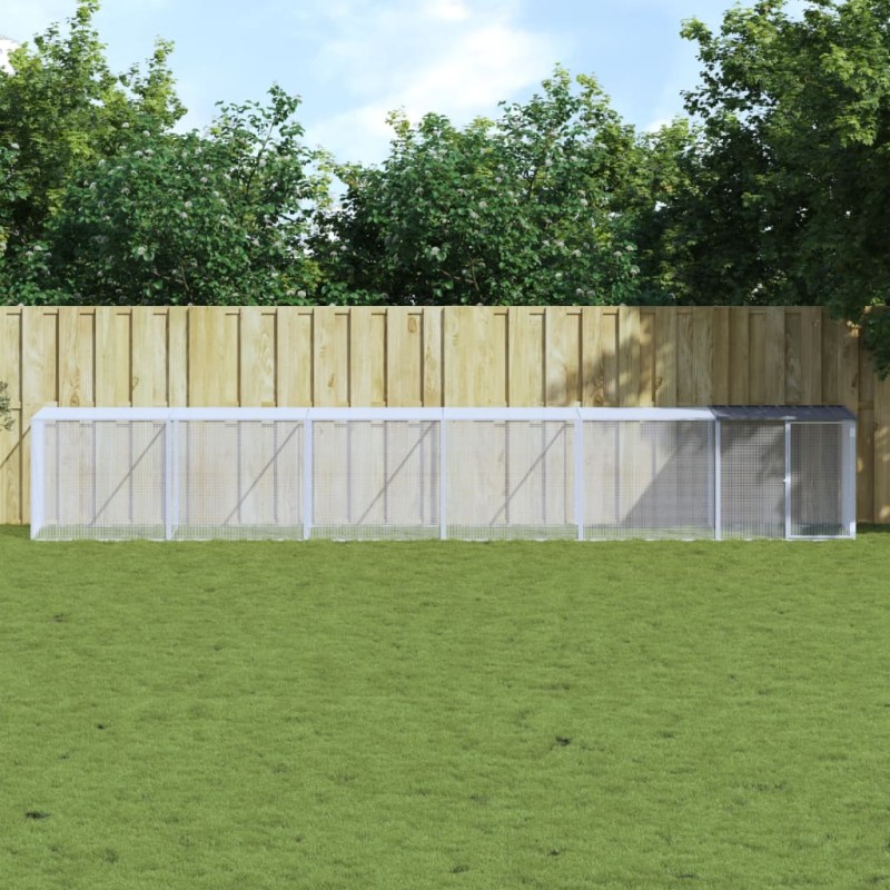 vidaXL Gallinero con techo acero galvanizado antracita 603x98x90 cm vidaXL Gallinero con techo acero galvanizado antracita 603x98x90 cm