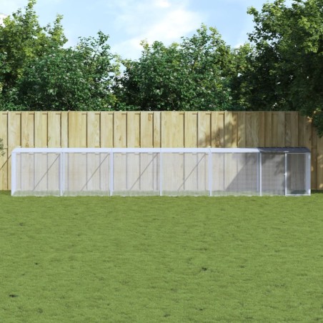 vidaXL Gallinero con techo acero galvanizado antracita 603x98x90 cm