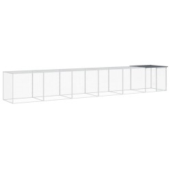 vidaXL Gallinero con techo acero galvanizado antracita 603x98x90 cm