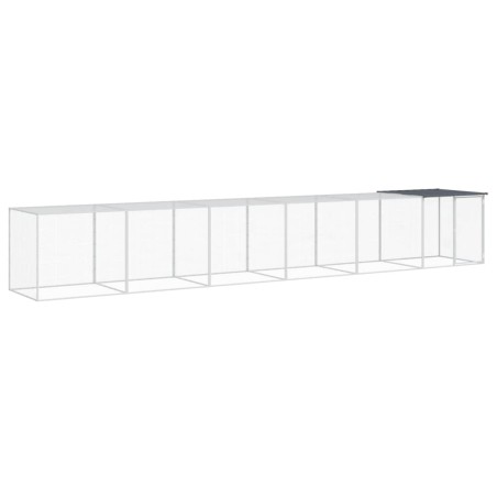 vidaXL Gallinero con techo acero galvanizado antracita 603x98x90 cm