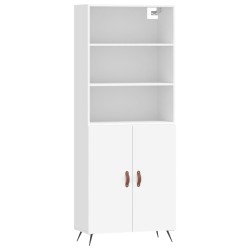vidaXL Aparador alto madera contrachapada blanco 69,5x34x180 cm