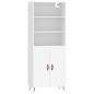 vidaXL Aparador alto madera contrachapada blanco 69,5x34x180 cm vidaXL Aparador alto madera contrachapada blanco 69,5x34x180 cm