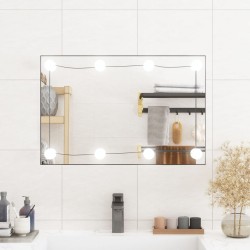 vidaXL Espejo de pared rectangular con luces LED vidrio 40x60 cm
