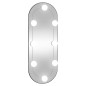 vidaXL Espejo de pared ovalado con luces LED vidrio 20x50 cm vidaXL Espejo de pared ovalado con luces LED vidrio 20x50 cm