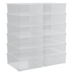 vidaXL Cajas de almacenaje apilables 12 uds plástico 5 L