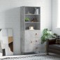 vidaXL Aparador alto madera contrachapada gris hormigón 69,5x34x180 cm vidaXL Aparador alto madera contrachapada gris hormigón 69,5x34x180 cm
