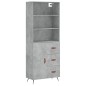 vidaXL Aparador alto madera contrachapada gris hormigón 69,5x34x180 cm vidaXL Aparador alto madera contrachapada gris hormigón 69,5x34x180 cm