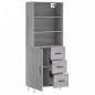 vidaXL Aparador alto madera contrachapada gris sonoma 69,5x34x180 cm vidaXL Aparador alto madera contrachapada gris sonoma 69,5x34x180 cm