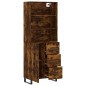 vidaXL Aparador alto madera contrachapada roble ahumado 69,5x34x180 cm