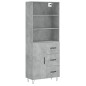 vidaXL Aparador alto madera contrachapada gris hormigón 69,5x34x180 cm vidaXL Aparador alto madera contrachapada gris hormigón 69,5x34x180 cm
