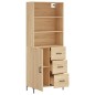 vidaXL Aparador alto madera contrachapada color roble 69,5x34x180 cm vidaXL Aparador alto madera contrachapada color roble 69,5x34x180 cm