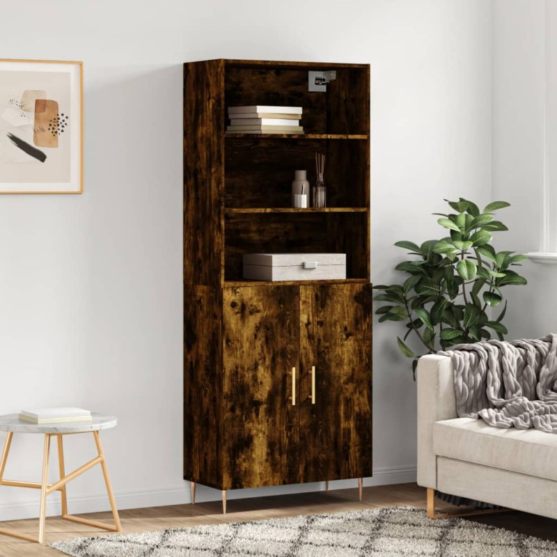 vidaXL Aparador alto madera contrachapada roble ahumado 69,5x34x180 cm vidaXL Aparador alto madera contrachapada roble ahumado 69,5x34x180 cm